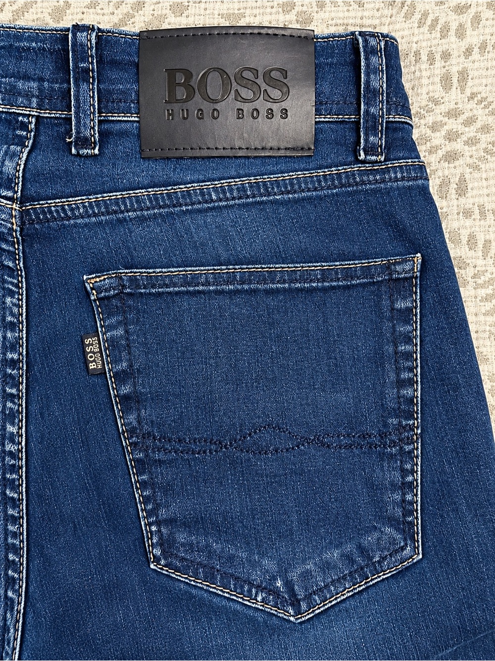 Hugo Boss Men’s Stretch Denim Jeans W32 L34 Dark Wash Blue